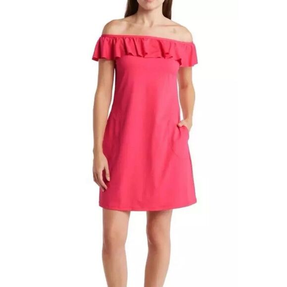Tommy Bahama Off Shoulder Swim Cover Up Dress Coral Coast Sz‎ XL NWOT $138